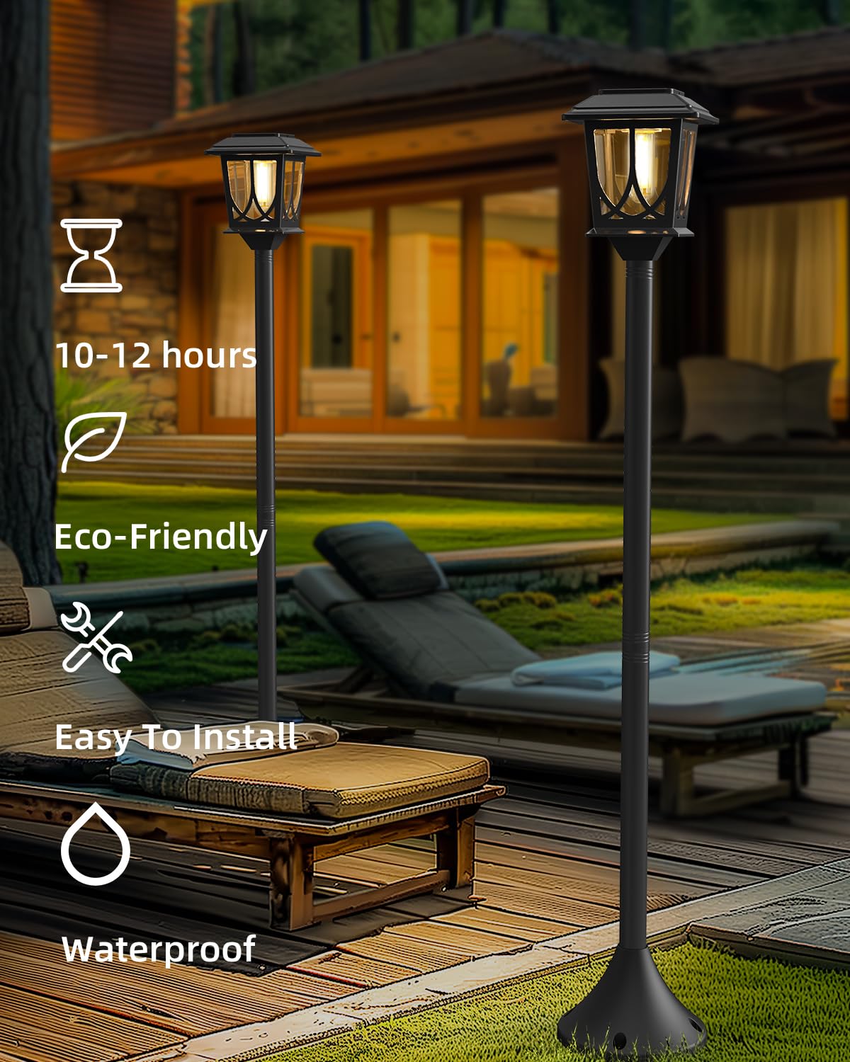ILANCK all-weather solar garden lights resist rust and weather