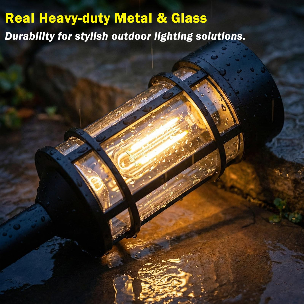 ILANCK metal glass housing adds contemporary curb appeal along a walkway