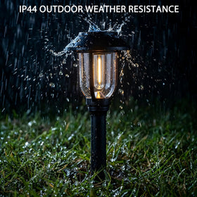 ILANCK solar pathway lights outdoor 12-pack auto on/off sensors for dusk-to-dawn lighting.