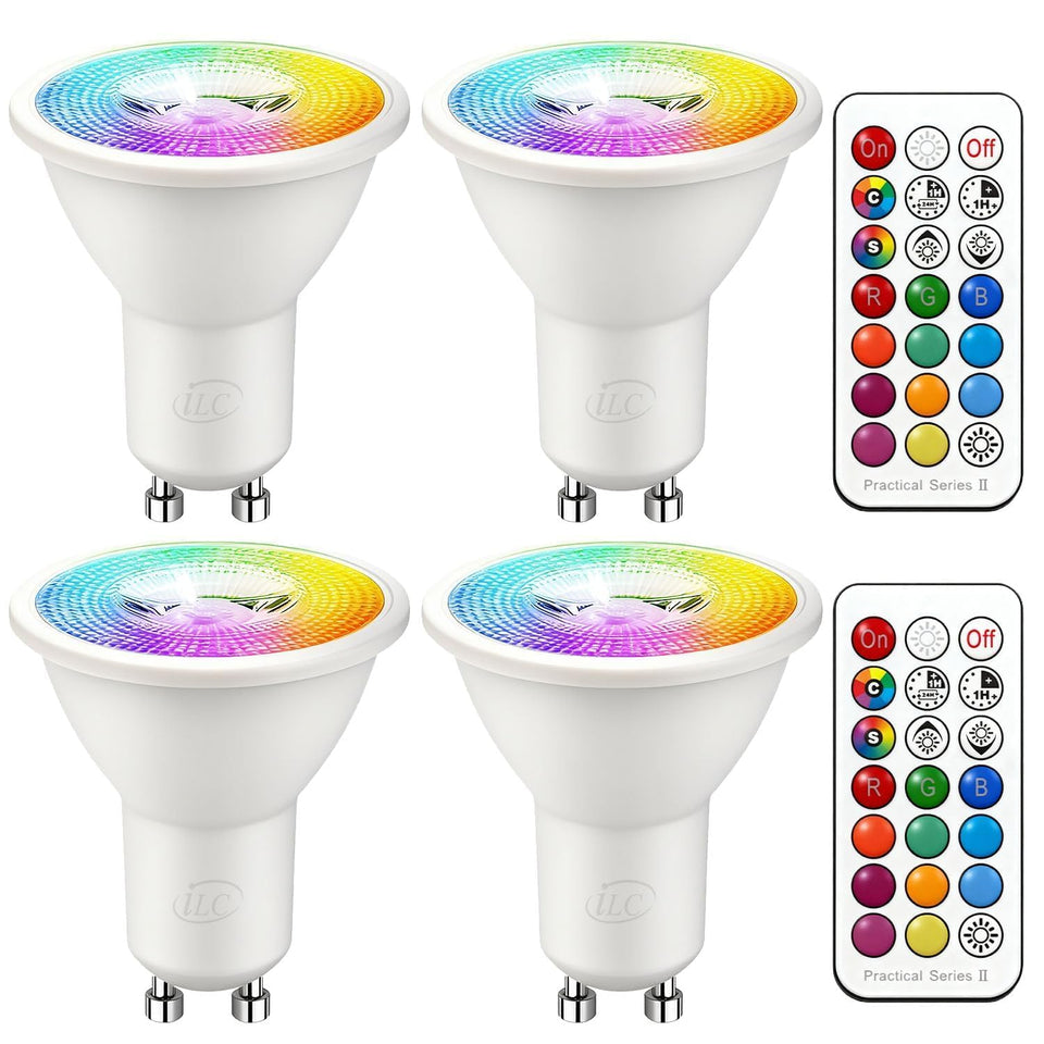 ILC GU10 LED color-changing bulb with remote for vibrant living spaces