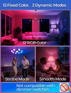 ILC RGB LED bulb emits 5700K daylight white for clear task lighting.