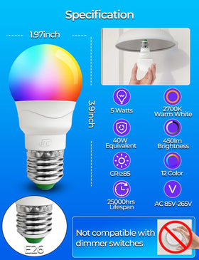 ILC RGB LED light bulb remote control for mood shifts