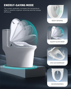 iliD bidet seat ergonomic design contours to the body for comfort.