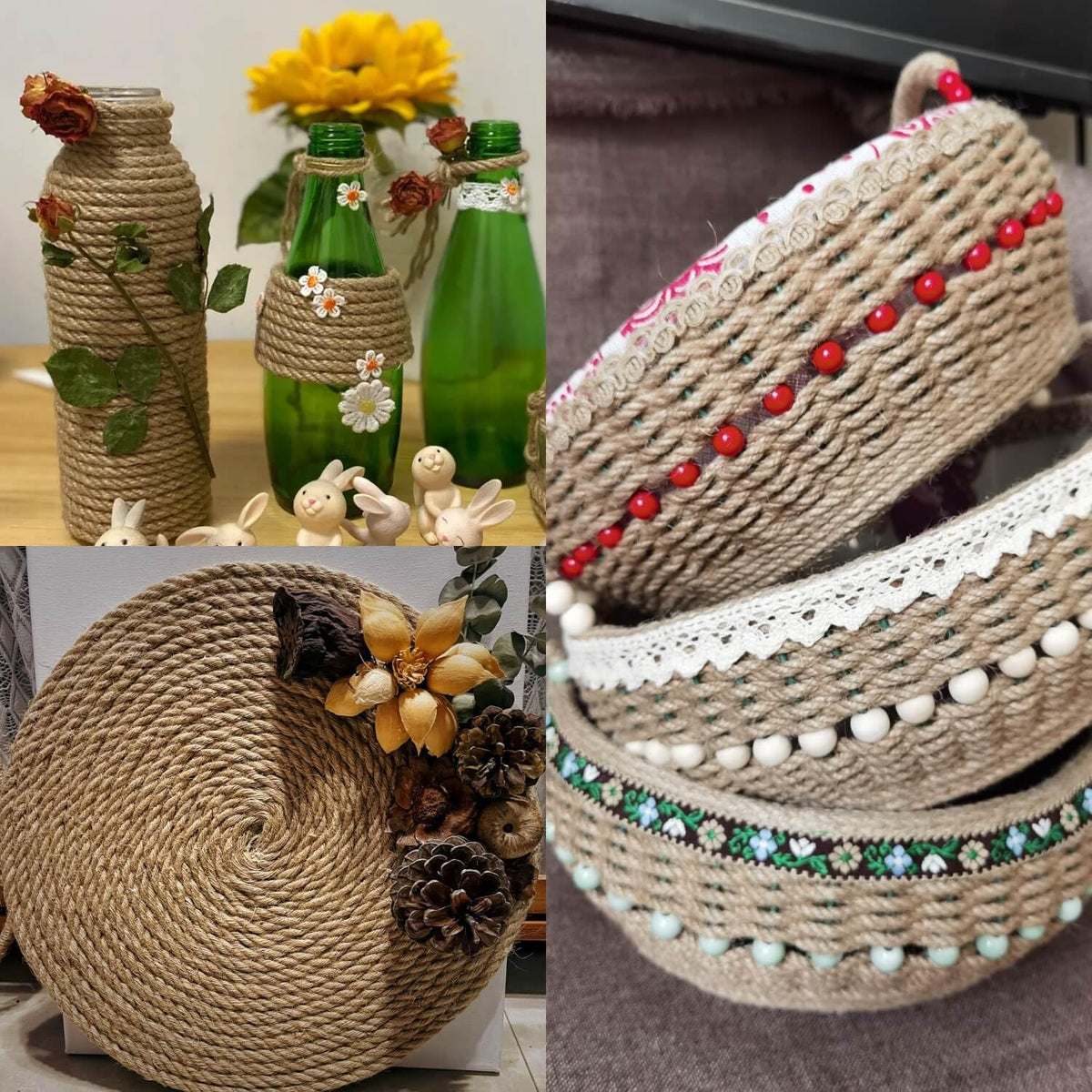 ILIKEEC Durable brown rope for crafts, recycling, and decorative wraps.