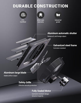 iLiving 12-inch aluminum blades deliver robust airflow with deep pitch.