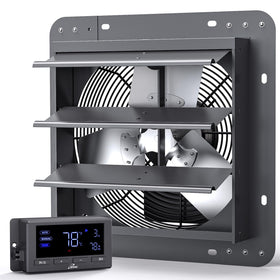 iLiving 12-inch wall-mounted shutter exhaust fan for efficient air exchange up to 1400 sq ft.