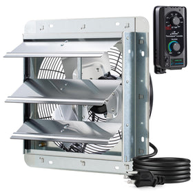 iLiving 12-inch wall-mounted shutter exhaust fan with automatic shutters for efficient air removal.