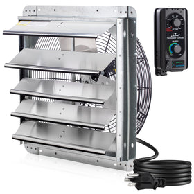 iLiving 18in wall mounted shutter exhaust fan front view for strong air movement.