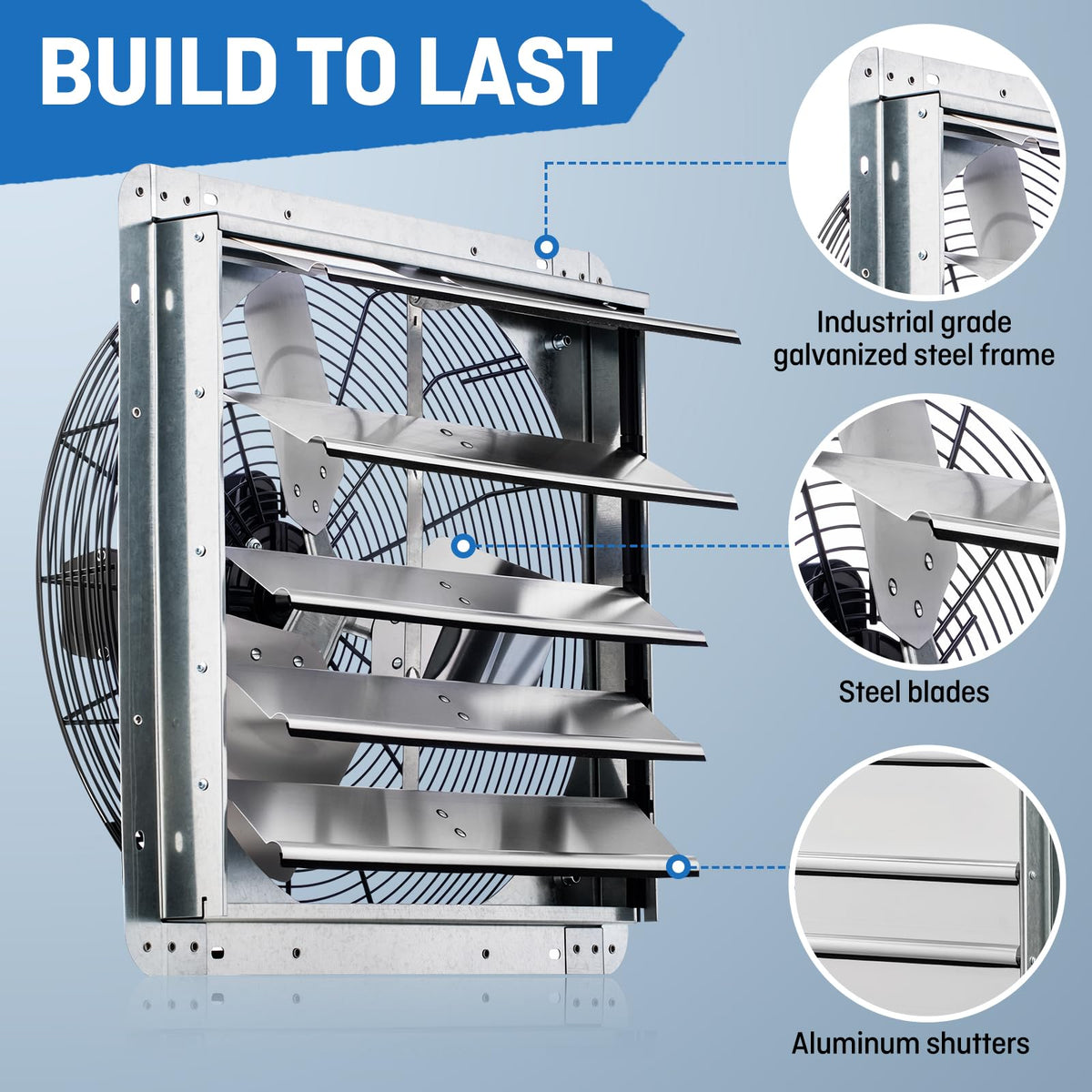 iLiving 18-inch blades with deep pitch for maximum air movement.