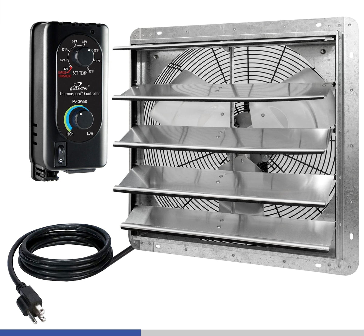 iliving 20inch shutter exhaust fan mounted on wall for intensive space cooling