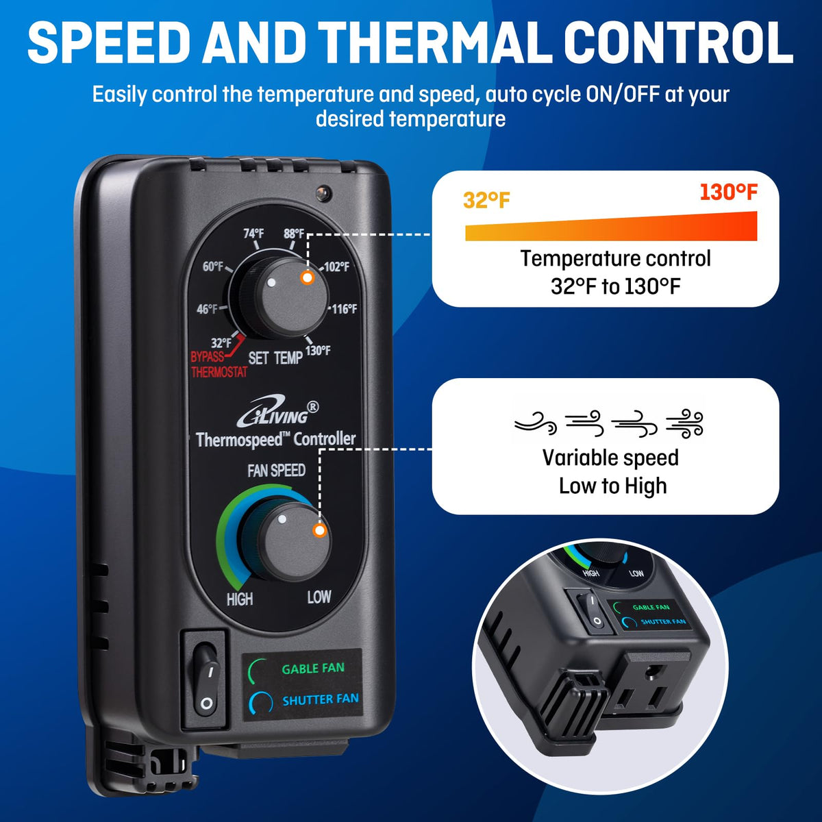 iLiving 960 CFM airflow delivering strong ventilation in large spaces.