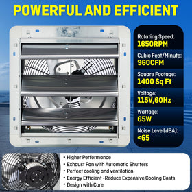 iLiving aluminum blades and shutter system for durable, high-volume ventilation.