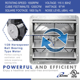 iLiving automatic shutter mechanism opening with the fan for safer operation