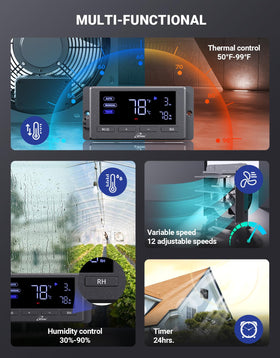 iLiving temperature-humidity smart controller for adaptive airflow management.