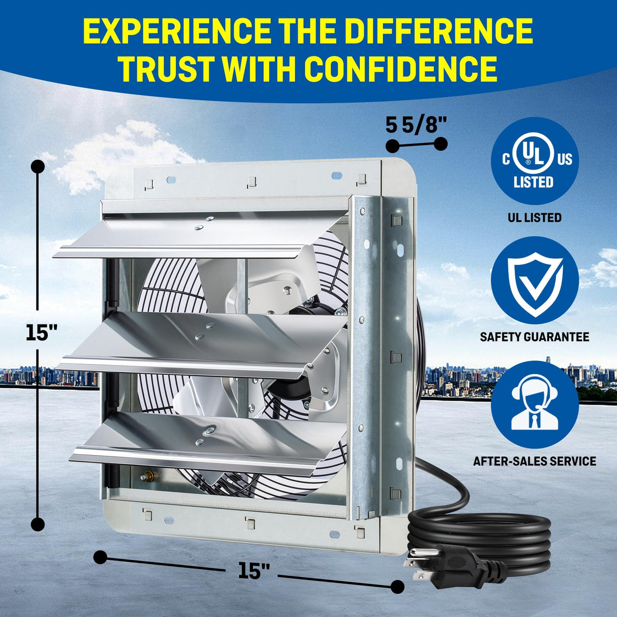 iLiving UL-listed exhaust fan for reliable safety-approved ventilation.