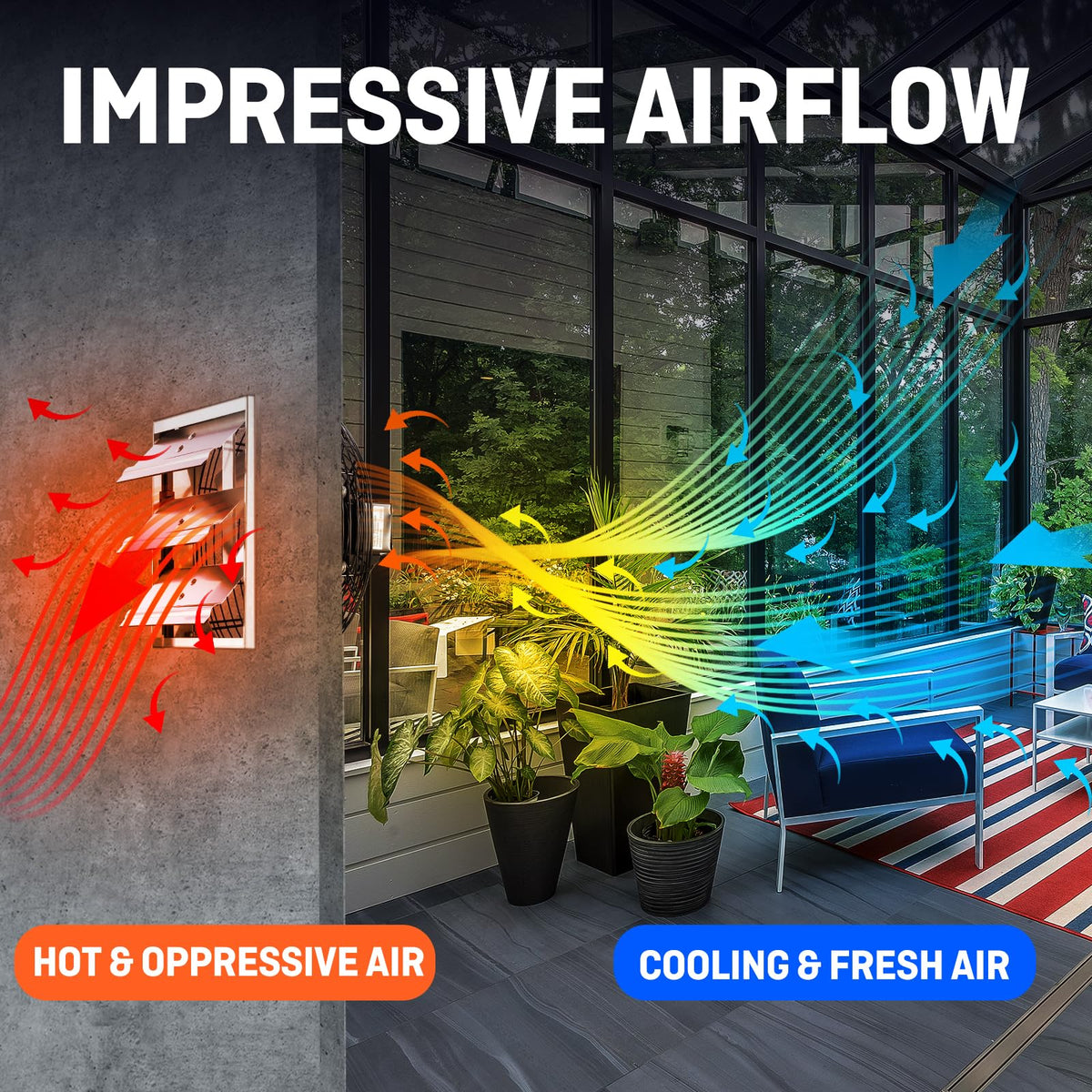 iLiving UL-listed exhaust fan with low noise under 65 dB