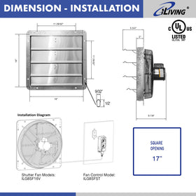 iLiving high-airflow 1800 sq ft coverage for warehouses and greenhouses