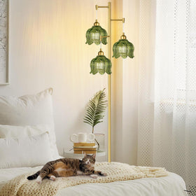 ILLMTW brass tree floor lamp stand adds vintage charm to bedrooms.