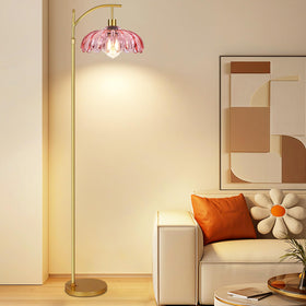ILLMTW pink glass accent lamp creates focal point in any room.