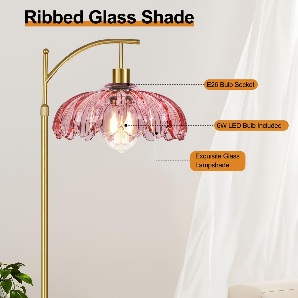 ILLMTW tall floor lamp height adjustable 65–68.9 inches fits any seating area.