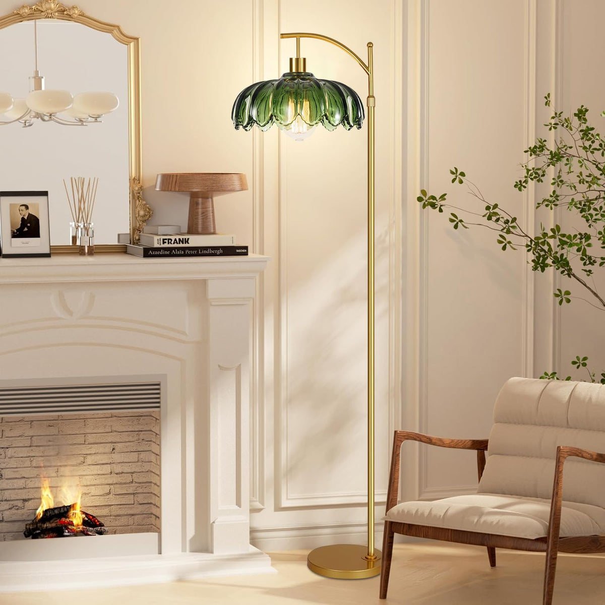 ILLMTW Gold Floor Lamp vintage silhouette for boho decor.