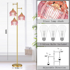 ILLMTW pink shade boho floor lamp adds warm, inviting ambiance