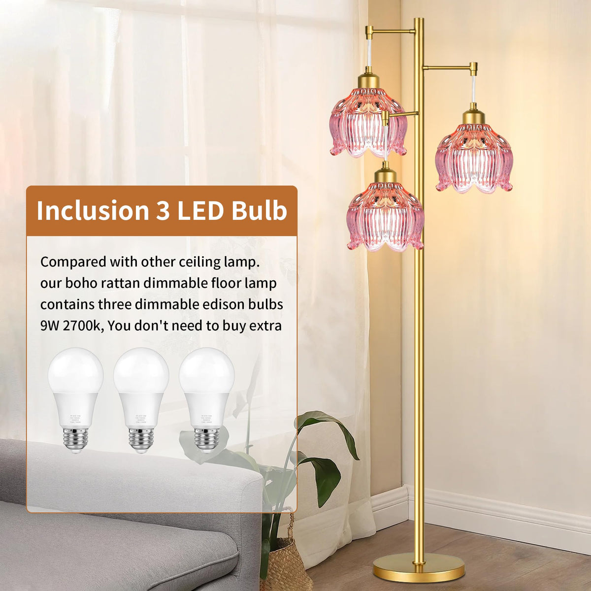 ILLMTW rotatable arm floor lamp with 340 degree adjustment for customizable lighting
