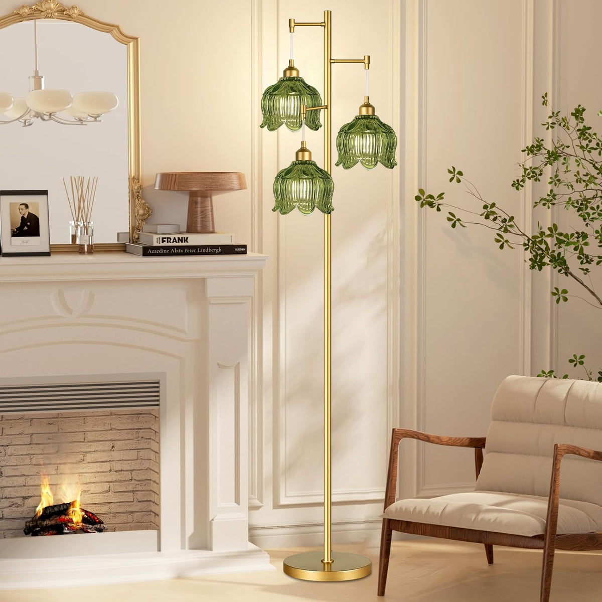 ILLMTW tall floor lamp fits boho decor in any corner.
