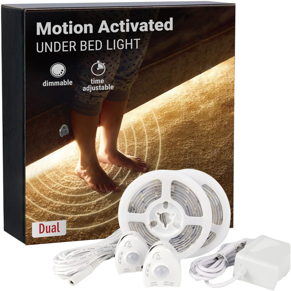 IllumiForce motion-sensor under-bed light guiding steps at night