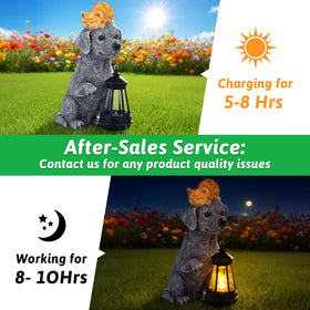 ILLUMINEW resin outdoor figurine withstands weather and brightens patios.