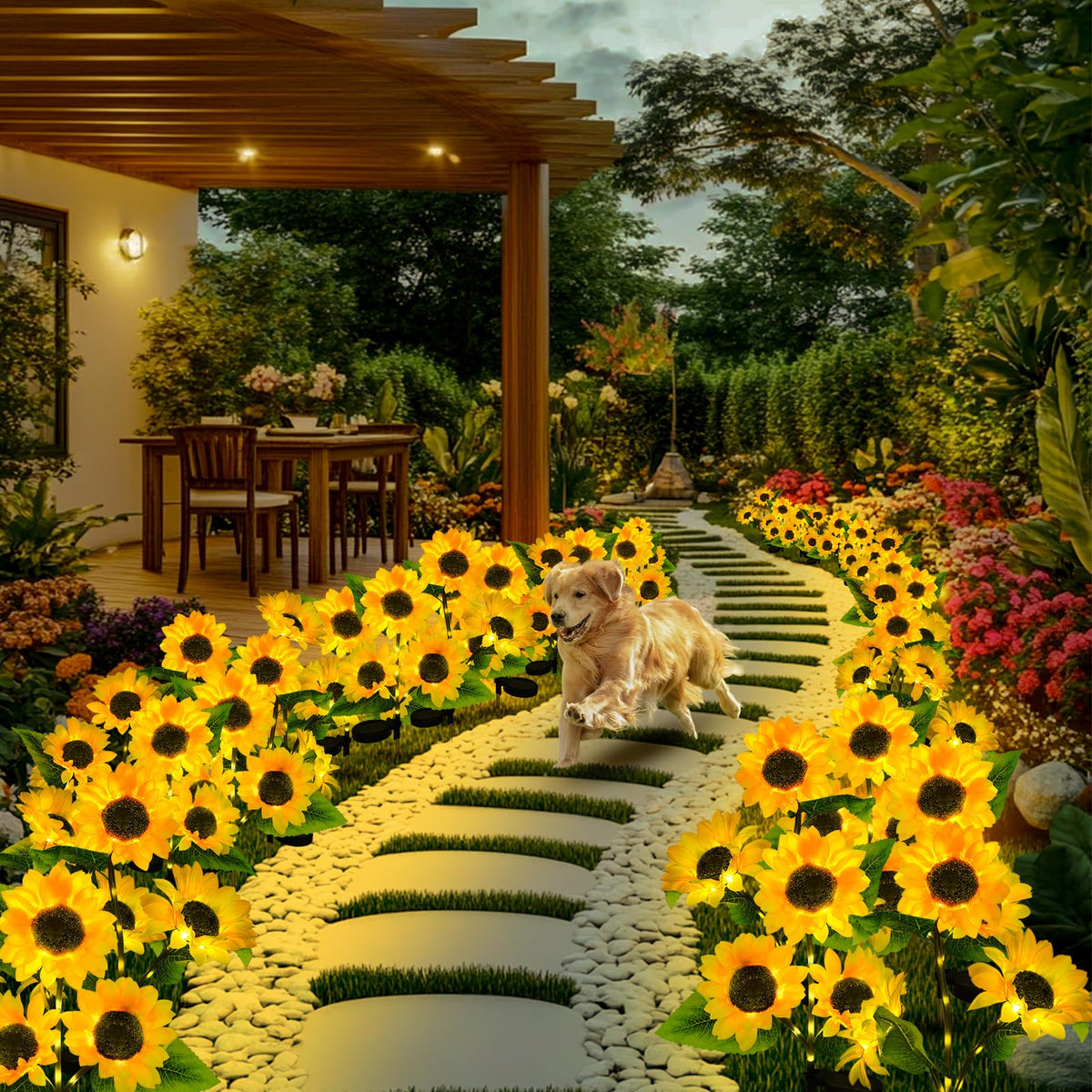 ILLUMINEW 4-pack garden decor enhances outdoor spaces with color and ambiance.