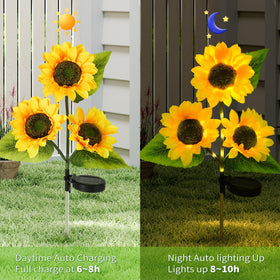 ILLUMINEW weatherproof petals and durable stake withstand rain and snow year-round.