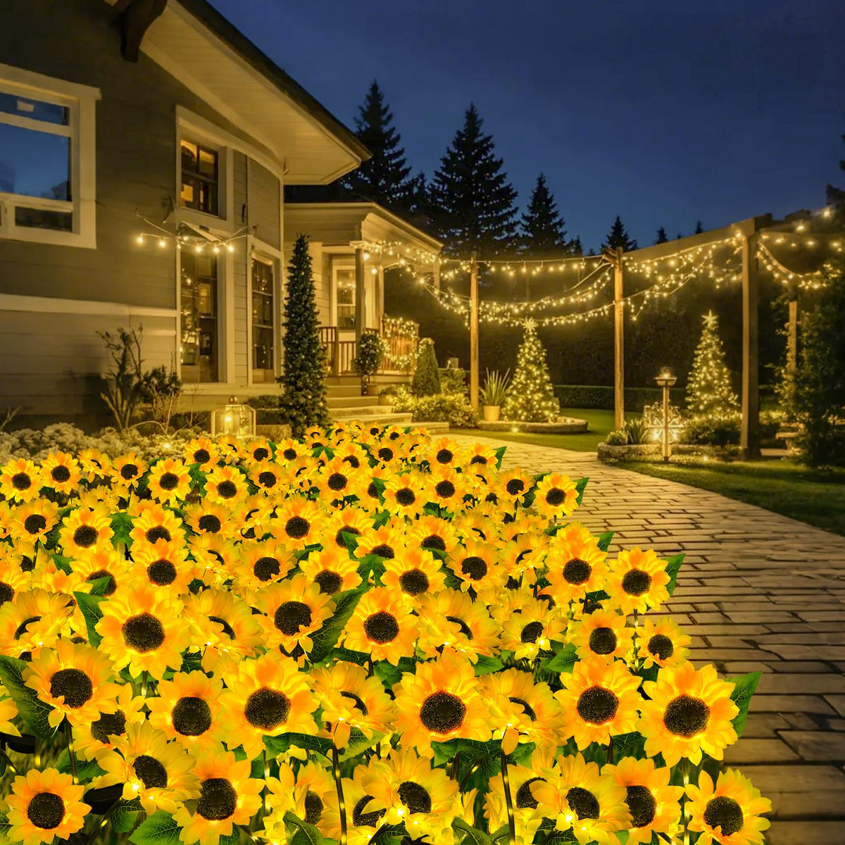 ILLUMINEW 12 LEDs per set deliver warm illumination along paths and patios.
