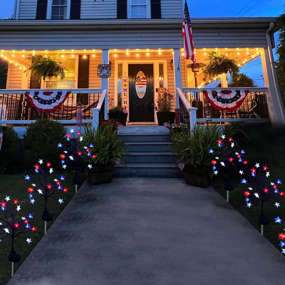 Two-pack patriotic stake lights brighten patio and lawn for July celebrations