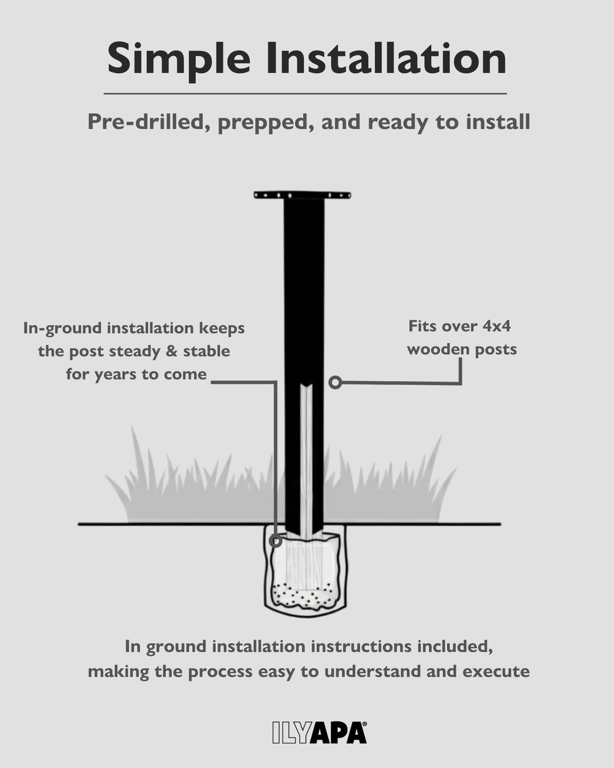 Ilyapa powder-coated outdoor post resists weathering and corrosion