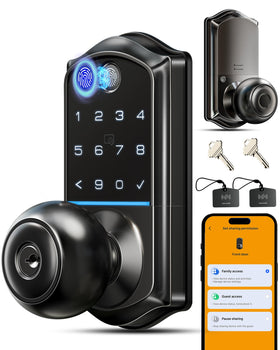 Veise VE018 Smart Knob Lock – Fingerprint, App Control & Keyless Entry (IP55)