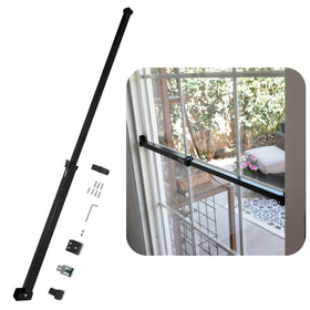 SECURITYMAN Sliding Door Security Bar – Adjustable Anti-Lift Lock (18.75-51.1) Black