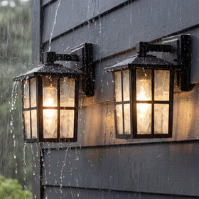 KDG outdoor wall light set of 2 in black for porch illumination.
