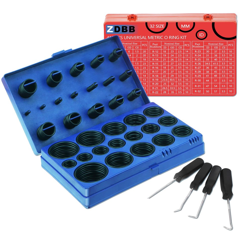 ZDBB 826 Pcs Universal SAE & Metric O-Ring Kit | Automotive, Plumbing, Air & Gas Seals