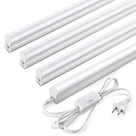 Paklighting Pak 4ft LED Shop Lights – 2300lm, 6500K Cool White, 20W, Linkable Ceiling & Under-Cabinet, FCC Certified, 4 Pack