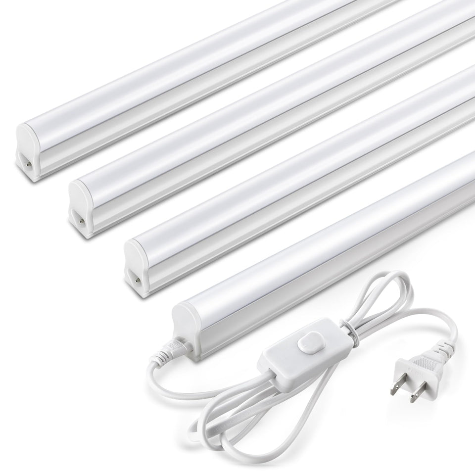 Paklighting Pak 4ft LED Shop Lights – 2300lm, 6500K Cool White, 20W, Linkable Ceiling & Under-Cabinet, FCC Certified, 4 Pack