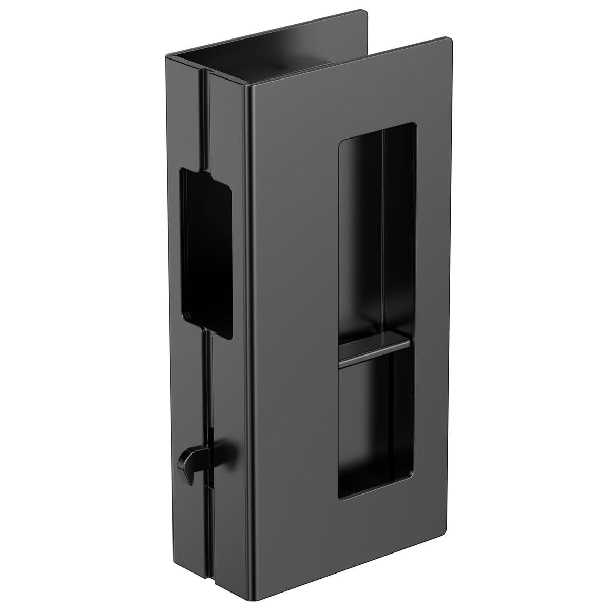 WOFADA privacy pocket door pull with lock in matte black for secure, smooth operation