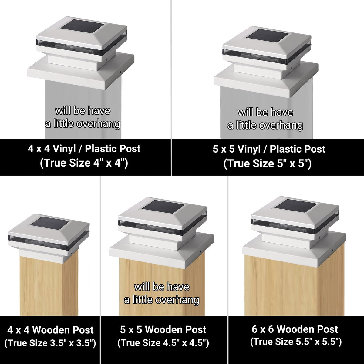 Dynaming 8 Pack Solar Post Lights – Warm White SMD LED for 4x4–6x6 Wood Posts