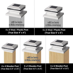 Dynaming 8 Pack Solar Post Lights – Warm White SMD LED for 4x4–6x6 Wood Posts