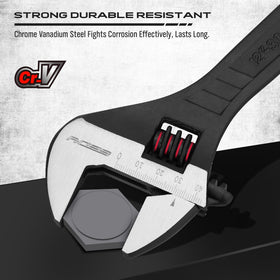 SEDY adjustable wrench set 8-inch close-up highlights durable steel and accuracy.