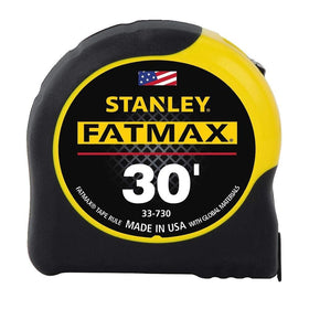 STANLEY FatMax 30 ft Tape Measure | 1-1/4 in Blade, Mylar-Coated, BladeArmor, 11 ft Standout, 16
