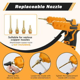 MAXDONE cordless glue gun with LED indicator for quick status check