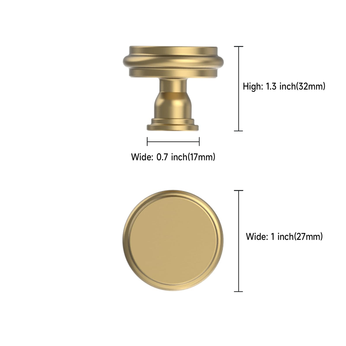 Asidrama 10 Pack Champagne Bronze Cabinet Knobs | Zinc Cabinet Hardware