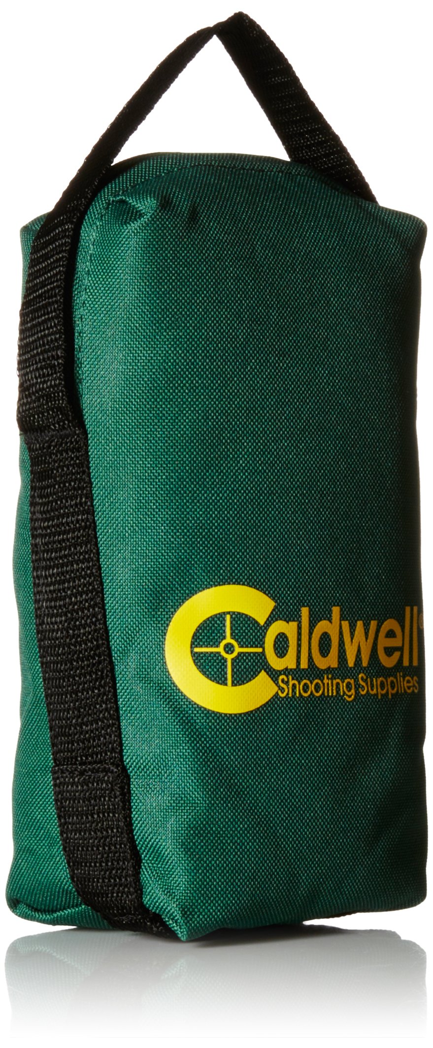 Caldwell Lead Sled weight bag fitting into the weight tray for precise setup.