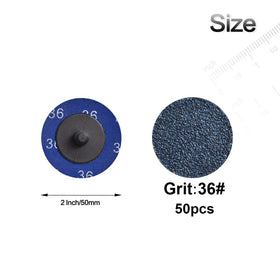Tshya Quick Change Disc – 2in Zirconia Sanding Discs (50 Pack, P36) for Surface Prep
